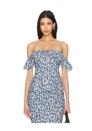 FAITHFULL THE BRAND Menton Top in Blue. Size XL. Also in S, XS.