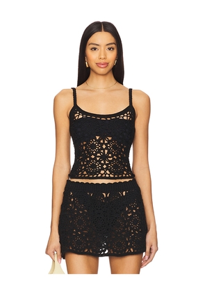 Frankies Bikinis Seaside Crochet Tank in Black. Size S. Also in M.