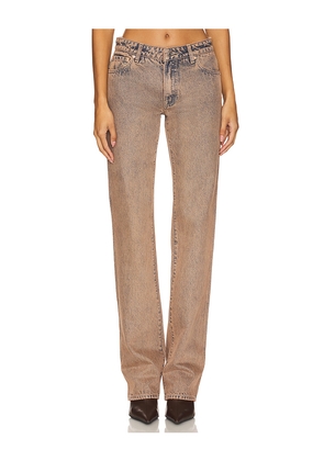 GRLFRND Isabel Low Rise Straight Jeans in Brown. Size 24. Also in 26, 23, 25, 27, 31.