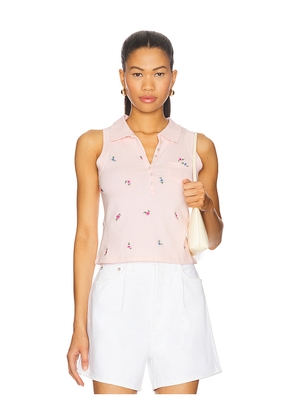 Free People Pepper Knit Polo in Rose. Size M. Also in L, XL.