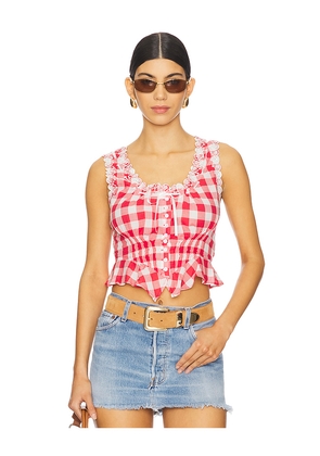 Frankies Bikinis X Bella Hadid Fleetwood Top in Red. Size M. Also in XL.