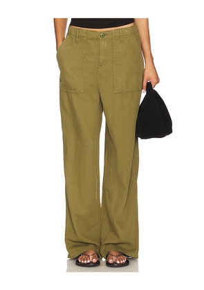 Good American Lite Linen Jeans in Olive. Size 2. Also in 0, 4, 6, 8.