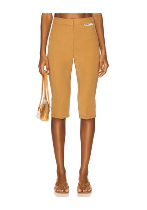 GCDS Cupro Tailoring Capri Trousers in Tan. Size 38. Also in 36.