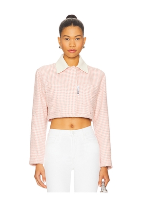GCDS Tweed Crop Jacket in Pink. Size 38. Also in 36, 40.