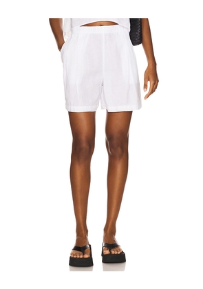 James Perse Lightweight Linen Elastic Short in White. Size 1. Also in 0.