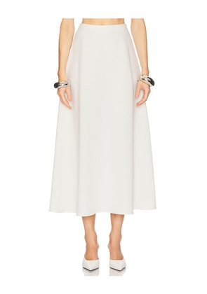 Helsa The Heavy Crepe Midi Skirt in Ivory. Size M. Also in XXS, XS, S, L, XL.