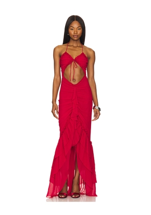 h:ours Haven Maxi Dress in Red. Size S. Also in M, XS, XXS.