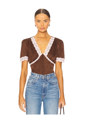 HEARTLOOM Dahlia Top in Chocolate. Size S. Also in M, XS.