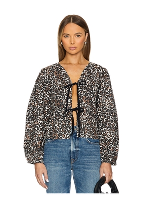 Free People x REVOLVE Printed Brunch Babe Top in Brown. Size S. Also in M, XS.