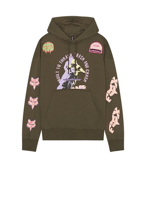 Fox Racing x Pro Circuit Oversized Fleece Hoodie in Army. Size M. Also in S, L, XL/1X.