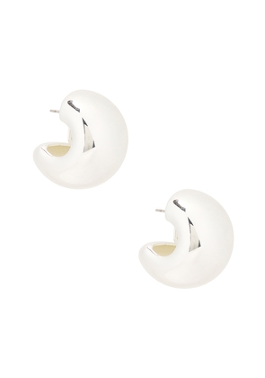 Jenny Bird Gemma Hoops in Metallic Silver.