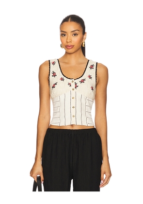 Free People Rose Bud Knit Top in Ivory. Size M. Also in L, XL.