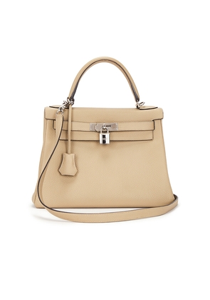 FWRD Renew Hermes Togo Kelly 28 Handbag in Beige.