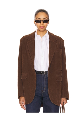 Free People x We The Free Paper Cut Faux Blazer In Brown Bear in Brown. Size M. Also in L, S, XL.