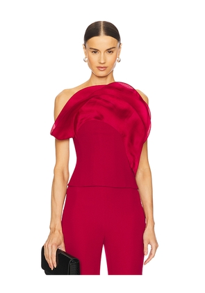 Gaurav Gupta The Wave Ruffle Top in Red. Size 2. Also in 0, 6.