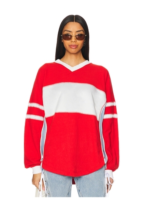 Free People x FP Movement Rugby Ready Layer Top in Red. Size M. Also in L.