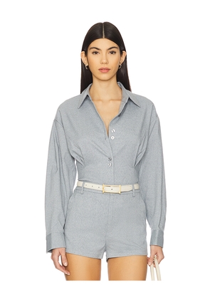 Gestuz Paulia Melange Shirt in Slate,Blue. Size 38. Also in 36, 40.