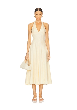 FAITHFULL THE BRAND Marais Midi Dress in Lemon. Size M. Also in L.