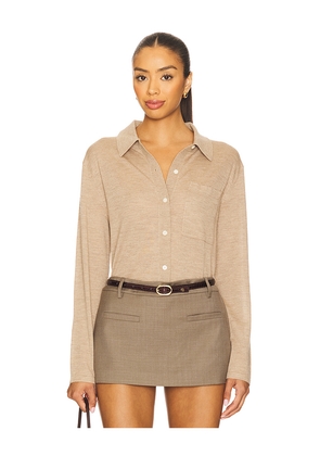 Guest In Residence Showtime Shirt in Taupe. Size M. Also in L, XL, XS.