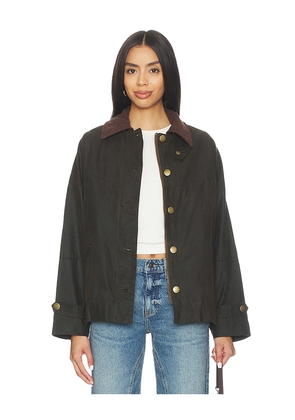 Free People x We The Free Cori Waxed Jacket In Olive in Olive. Size S. Also in XS, L, XL.