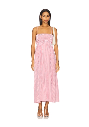 FAITHFULL THE BRAND Nica Midi Dress in Red. Size S. Also in L, XL.