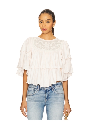 Free People Rose Party Tee in Ivory. Size M. Also in XS, S, XL.