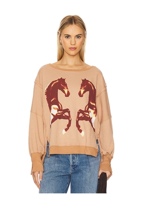 Free People Graphic Camden Sweatshirt in Rose. Size S. Also in M, XS.
