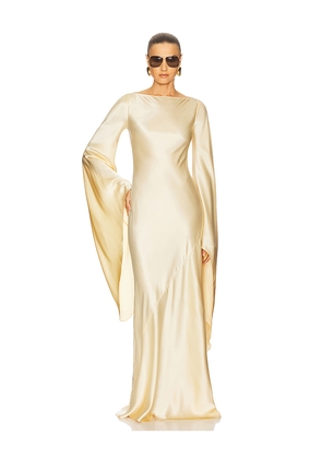 Helsa The Rosalind Dress in Silk Charmeuse in Yellow. Size S. Also in XS.