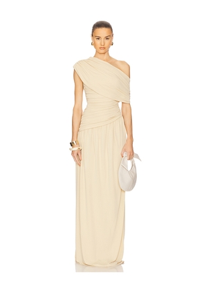 Helsa The Apolla Jersey Dress in Taupe. Size M. Also in S, XXS.