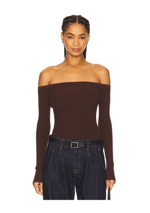 House of Harlow 1960 x REVOLVE Colette Bodysuit in Chocolate. Size M. Also in XS, S, L, XL.