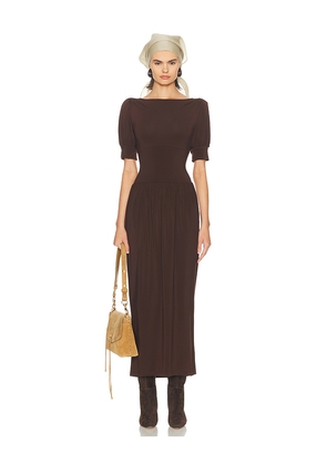 Helsa The Simone Tie Back Jersey Dress in Brown. Size M. Also in XXS, XS, S, L, XL.