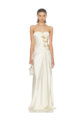 Helsa The Silk Faye Dress in Ivory. Size M. Also in XS, S, XL.