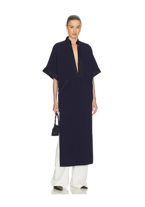 Helsa The Magda Dress in Thick Crepe in Navy. Size L. Also in S, XS, M, XL.