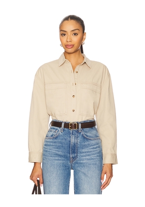 HEARTLOOM Tilly Shirt in Beige. Size M. Also in XS, S, L.
