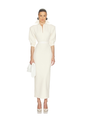 Helsa The Margaux Polo Dress in Thick Crepe in Ivory. Size L. Also in M.