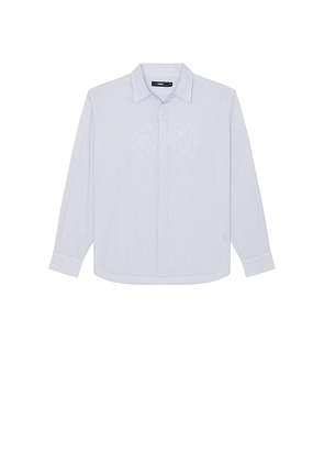 FORMER Puncture Long Sleeve Shirt in Baby Blue. Size M. Also in L, S, XL/1X.