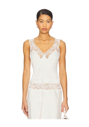 Frankies Bikinis Harper Satin Top in Cream. Size M. Also in L, XL.