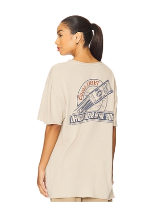Junk Food Coors Light Beer Of The 90s Fleece Tee in Beige. Size S/M. Also in L/XL.