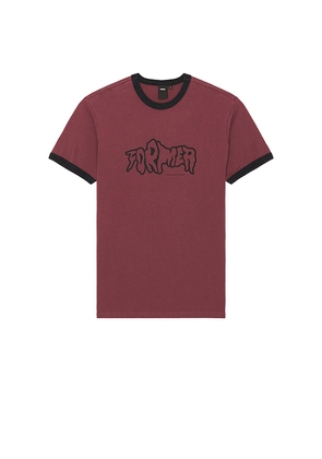 FORMER Vanish Ringer Tee in Red. Size M. Also in L, XL/1X.