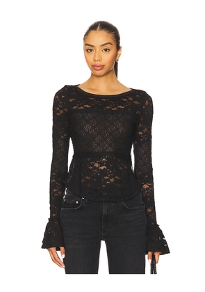 Free People Lace Layering Long Sleeve in Black. Size M. Also in L, S, XS.