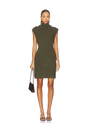SIMKHAI Albanie Mini Dress in Olive. Size M. Also in XS, S, L.