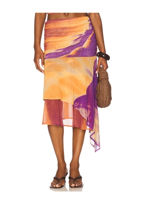 Feners Festa Skirt in Rust,Purple. Size M. Also in S, XS.