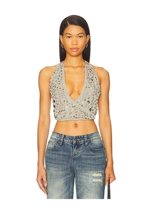 Jaded London Crystal Studded Backless Top in Grey. Size 12. Also in 10.