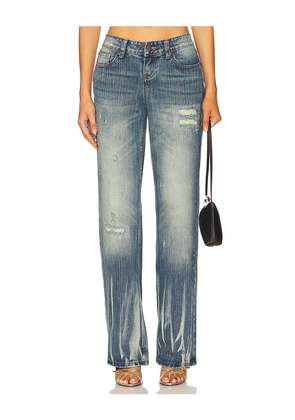 Jaded London Hunter Straight Leg in Blue. Size 25. Also in 24, 26, 28.