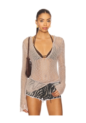 Jaded London Knitted Hooded Top in Grey. Size M. Also in XS, S, L, XL.