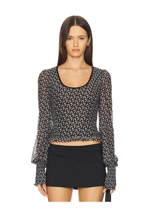 Free People Dottie Knit Top in Black. Size M. Also in L, S, XL, XS.