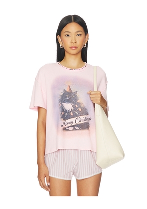 Free People x We The Free Merry Meowy Tee In Pink Combo in Pink. Size S. Also in M, XS.