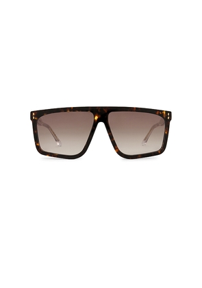 Isabel Marant Rectangular Flat Top Sunglasses in Brown.