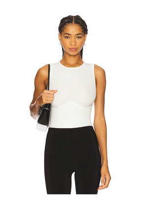 fleur du mal Hourglass Rib Bodysuit in Ivory. Size M. Also in L, XS.