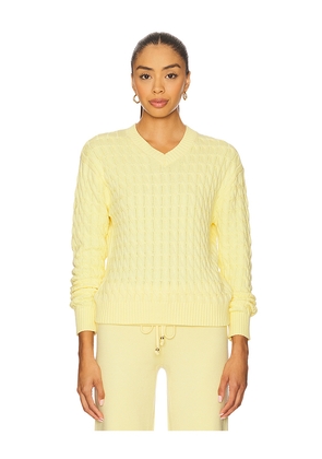 Frankies Bikinis Prince Cable Knit Sweater in Yellow. Size M. Also in S, XS.